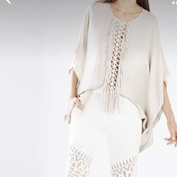 NWT BCBG Ramzie Fringe Kaftan Top - Picture 7 of 7
